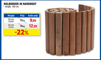 Hubo Rolborder in Hardhout aanbieding