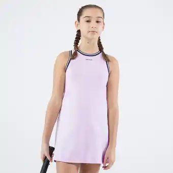 Decathlon Tennisjurk voor meisjes tdr 500 recht model marineblauw zachtpaars aanbieding