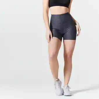 Decathlon Korte tight voor cardiotraining dames gemêleerd grijs aanbieding