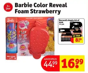 Kruidvat Barbie Color Reveal jaar Foam Strawberry aanbieding