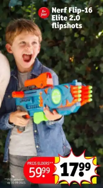 Kruidvat Nerf Flip-16 Elite 2.0 flipshots aanbieding