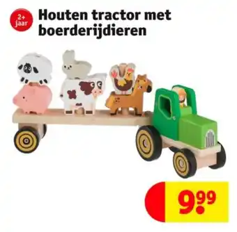 Kruidvat Houten tractor met boerderijdieren aanbieding