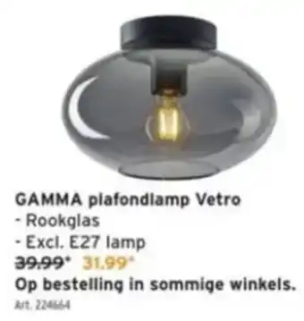 GAMMA Plafondlamp Vetro aanbieding