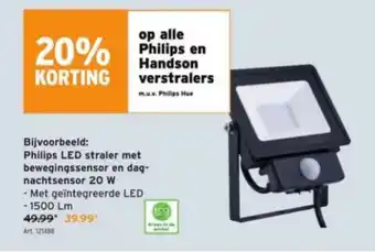 GAMMA Philips LED straler met bewegingssensor en dag- nachtsensor 20 W aanbieding