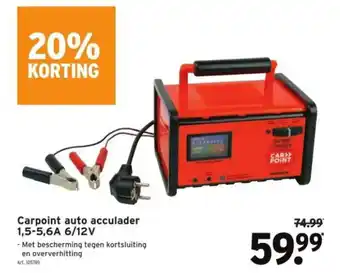 GAMMA Carpoint auto acculader 1,5-5,6A 6/12V aanbieding