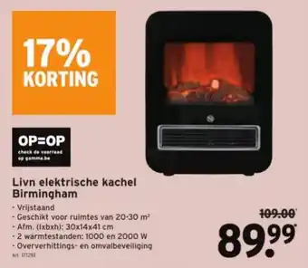 GAMMA Livn elektrische kachel Birmingham aanbieding