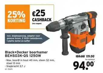 Black+Decker boorhamer BEHS03K-QS 1250W