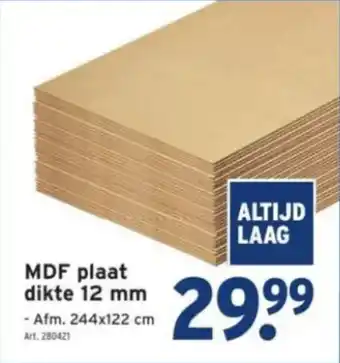 GAMMA MDF plaat dikte 12 mm aanbieding