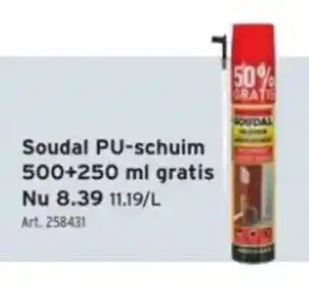 GAMMA Soudal PU-schuim 500+250 ml gratis aanbieding