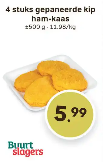 Bon Ap 4 stuks gepaneerde kip ham-kaas aanbieding