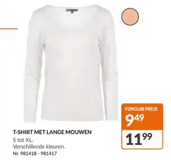 T-SHIRT MET LANGE MOUWEN