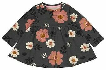 HEMA HEMA Babyjurk Bloemen Grijs (grijs) aanbieding