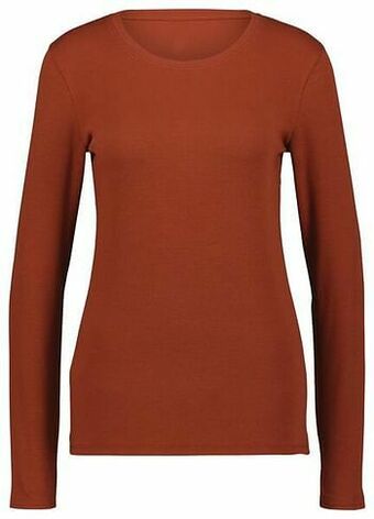 HEMA HEMA Dames T-shirt Rib Bruin (bruin) aanbieding
