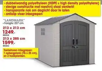 Hubo Tuinhuis in hdpe landmark aanbieding