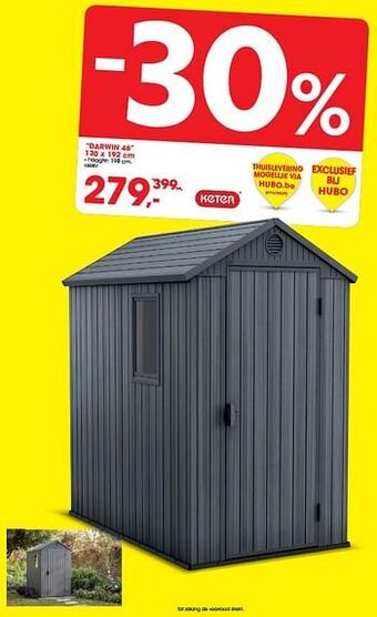 Hubo Tuinhuis in kunststof darwin 46 aanbieding