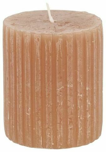 HEMA HEMA Rustieke Kaars Met Reliëf Terra (terra) aanbieding