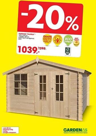 Hubo Tuinhuis alaska aanbieding