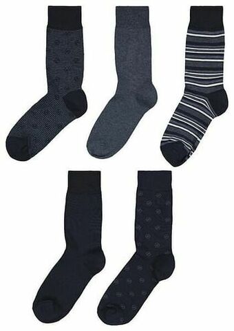 HEMA HEMA Herensokken Grafisch - 5 Paar Donkerblauw (donkerblauw) aanbieding