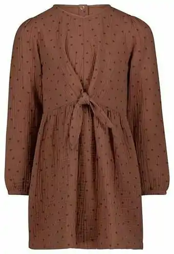 HEMA HEMA Kinderjurk Stippen Bruin (bruin) aanbieding