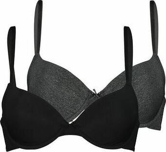 HEMA HEMA T-shirt Bh&apos;s Push Up Recycled - 2 Stuks Grijsmelange (grijsmelange) aanbieding