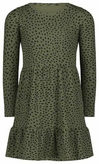 HEMA HEMA Kinderjurk Rib Donkergroen (donkergroen) aanbieding