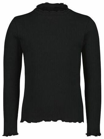 HEMA Kinder T-shirt Rib Zwart (zwart)