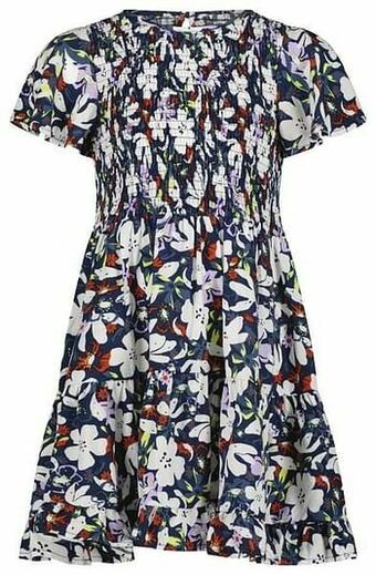 HEMA HEMA Kinderjurk Met Smock Donkerblauw (donkerblauw) aanbieding