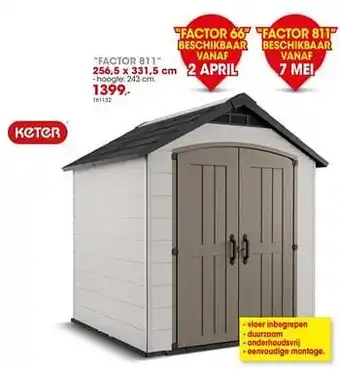 Hubo Tuinhuis in kunststof factor 811 aanbieding