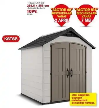 Hubo Tuinhuis in kunststof factor 88 aanbieding