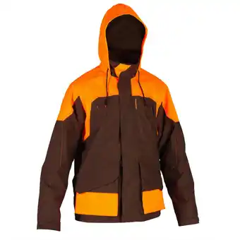 Decathlon Regenjas voor de jacht renfort 520 fluo/bruin aanbieding