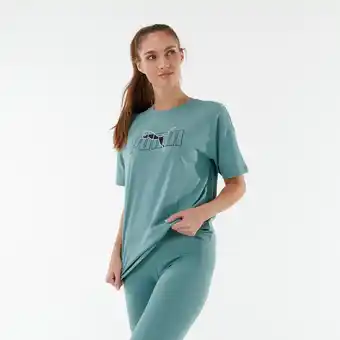 Decathlon Fitness t-shirt dames katoen groen aanbieding