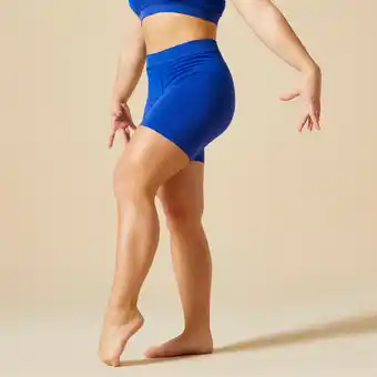 Decathlon Korte tight voor gym meisjes 580 zwart blauw aanbieding