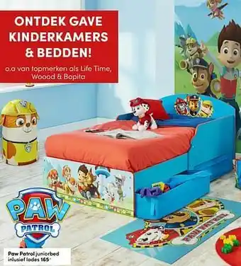 Baby & Tiener Paw patrol juniorbed inlusief lades aanbieding
