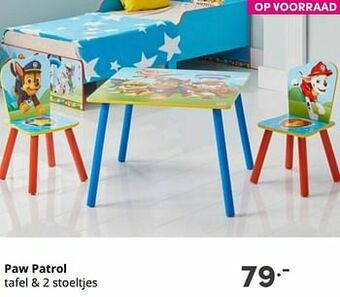 Paw patrol tafel + 2 stoeltjes