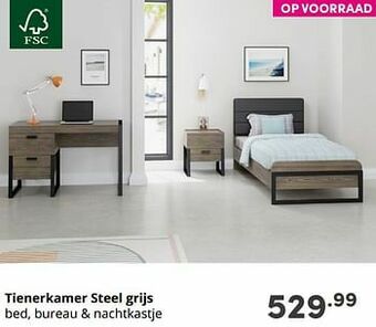Baby & Tiener Tienerkamer steel grijs aanbieding