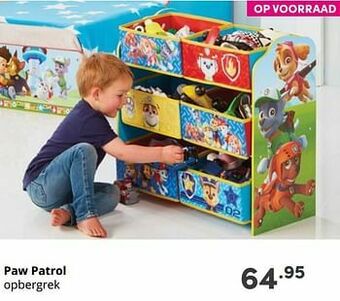 Baby & Tiener Paw patrol opbergrek aanbieding