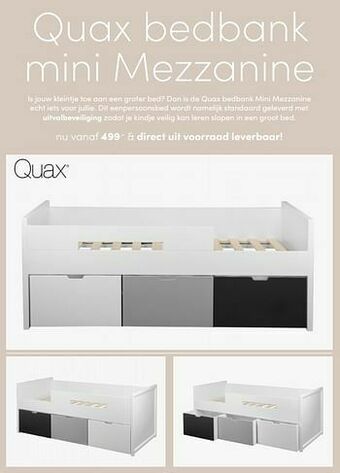 Baby & Tiener Quax bedbank mini mezzanine aanbieding