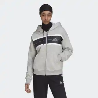 Decathlon Essentials pinstripe block fleece loose fit ritshoodie aanbieding