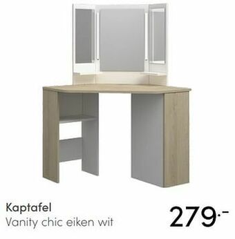 Kaptafel vanity chic eiken wit