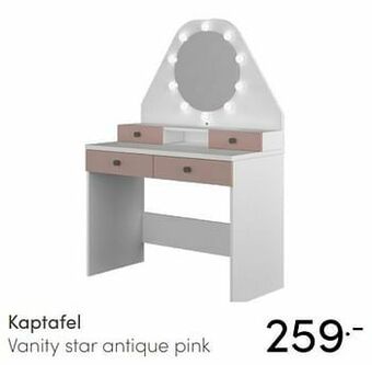 Baby & Tiener Kaptafel vanity star antique pink aanbieding