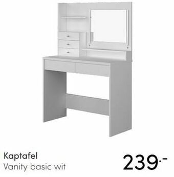 Baby & Tiener Kaptafel vanity basic wit aanbieding