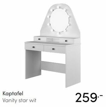 Baby & Tiener Kaptafel vanity star wit aanbieding