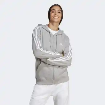 Decathlon Essentials 3-stripes french terry regular ritshoodie aanbieding