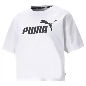 Decathlon Essentials logo cropped t-shirt dames puma white aanbieding