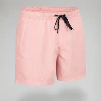 Decathlon Korte boardshort voor heren zalmkleur gestreept aanbieding