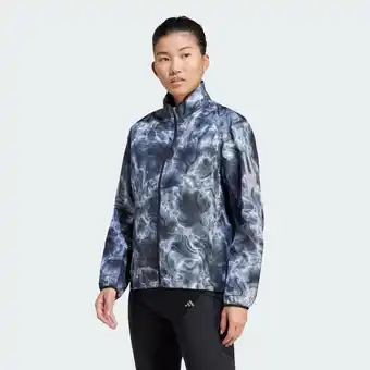 Decathlon Own the run allover print running windjack met capuchon aanbieding