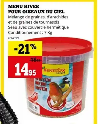 MENU HIVER POUR OISEAUX DU CIEL