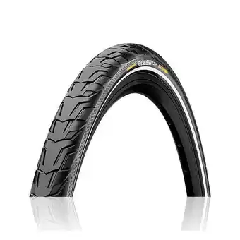 Decathlon Ride city clincher band - 28 inch - zwart - reflecterende strepen aanbieding