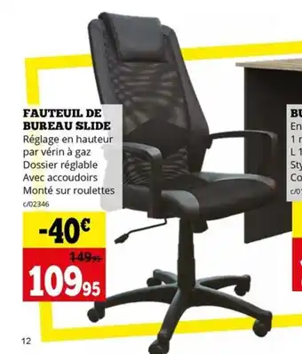 FAUTEUIL DE BUREAU SLIDE