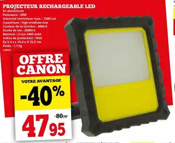 Dema PROJECTEUR RECHARGEABLE LED aanbieding